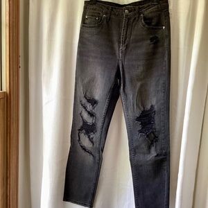 Wild Fable High Rise Mom Jean * Black/Charcoal* EUC *